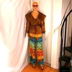 🔥 NWOT Hampton Nites Bronze Semi Sheer Blouse/Blazer.